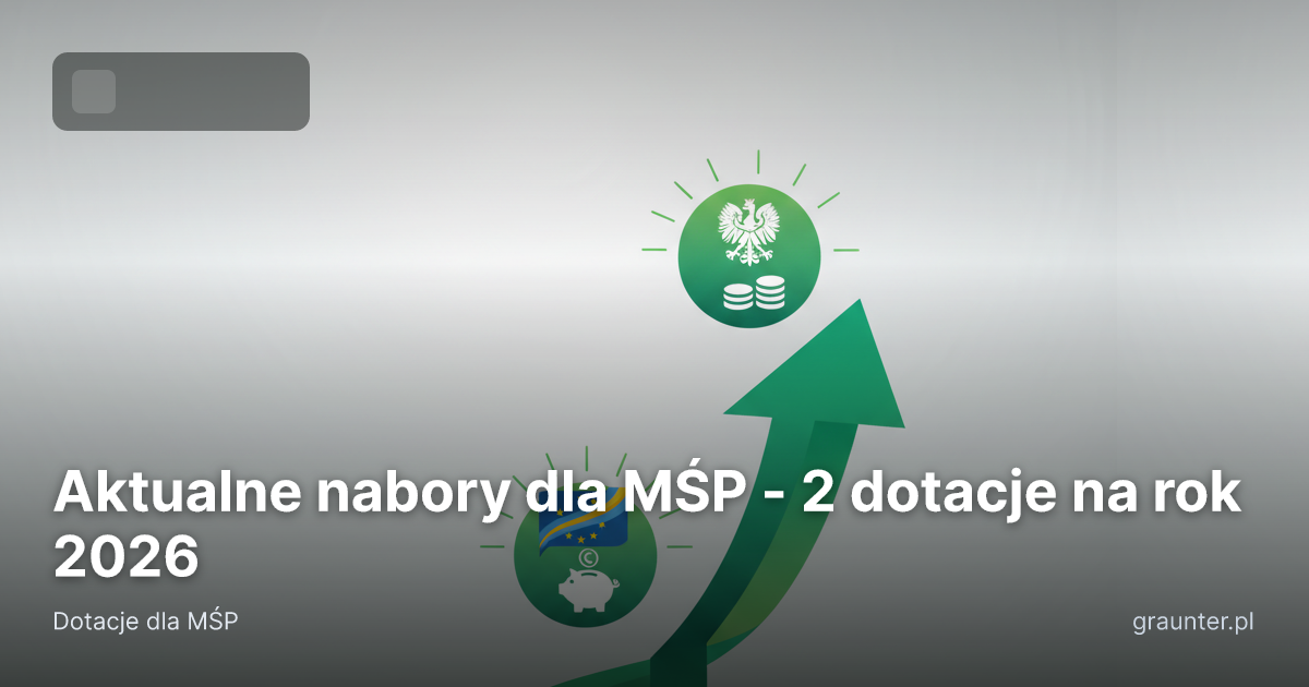Okładka artykułu: Aktualne nabory dla MŚP - 2 dotacje na rok 2026