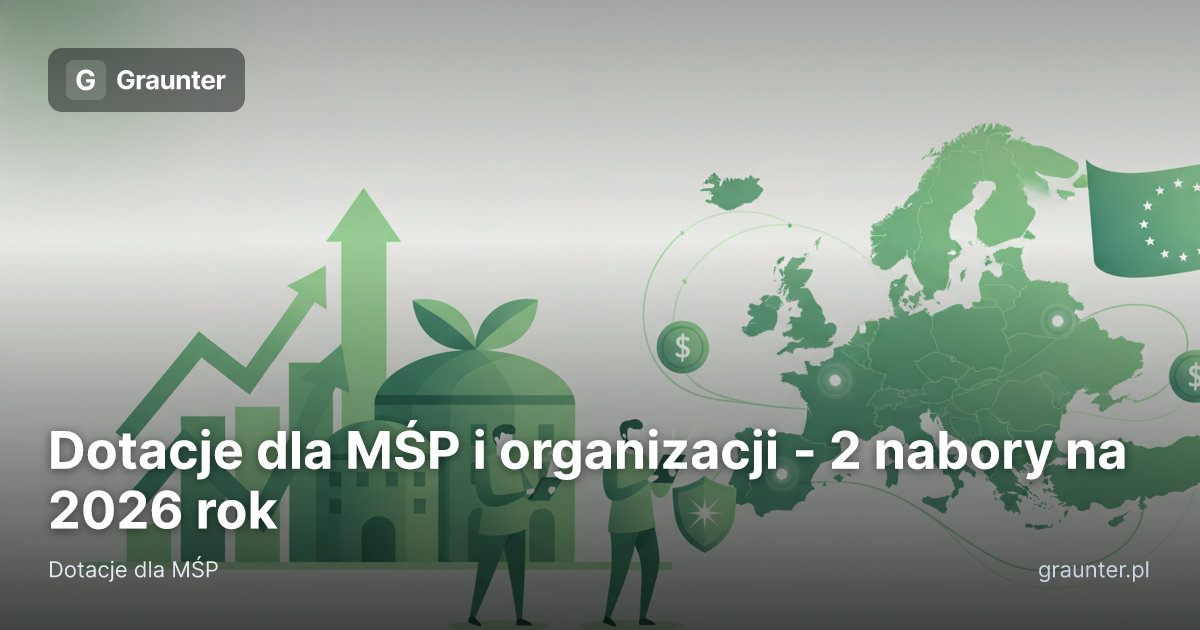 Okładka artykułu: Dotacje dla MŚP i organizacji - 2 nabory na 2026 rok