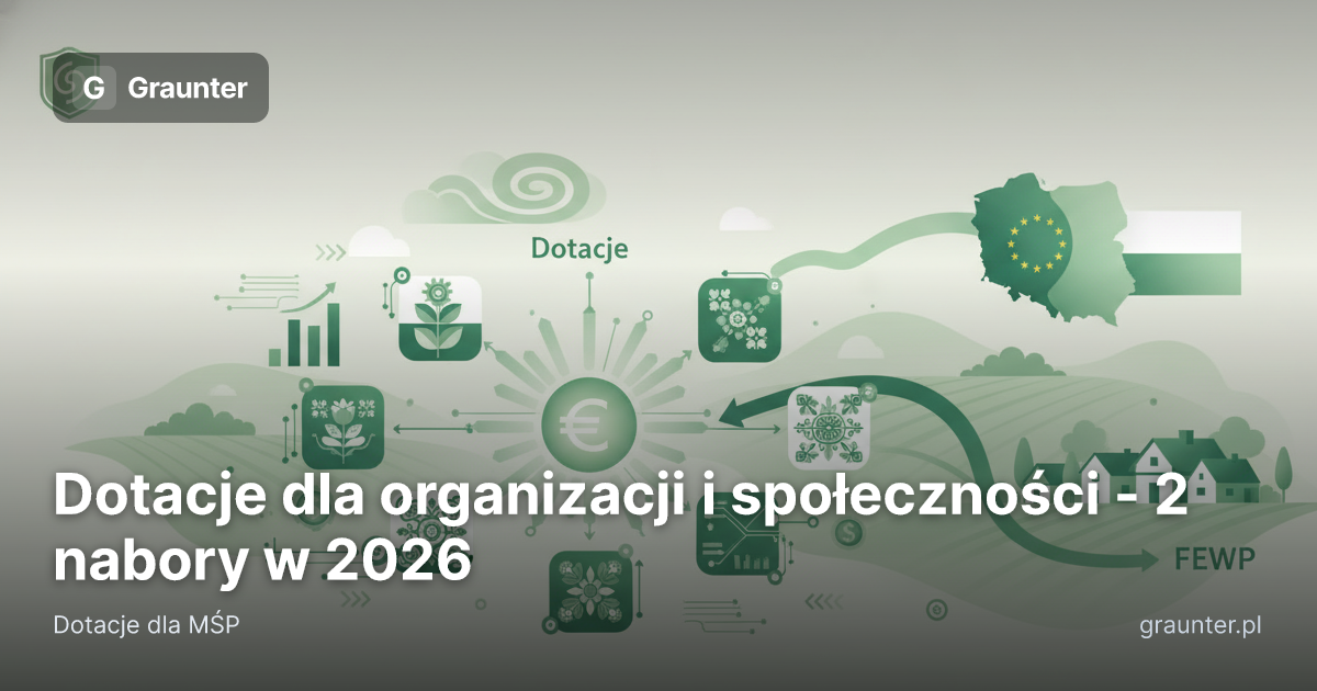 Logo GrantsFinder na okładce artykułu Dotacje dla organizacji i społeczności - 2 nabory w 2026