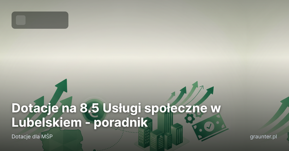 Okładka artykułu: Dotacje na 8.5 Usługi społeczne w Lubelskiem - poradnik