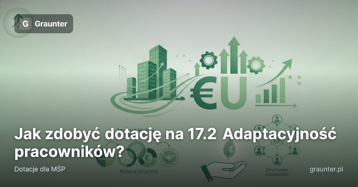 Logo GrantsFinder na okładce artykułu Jak zdobyć dotację na 17.2 Adaptacyjność pracowników?