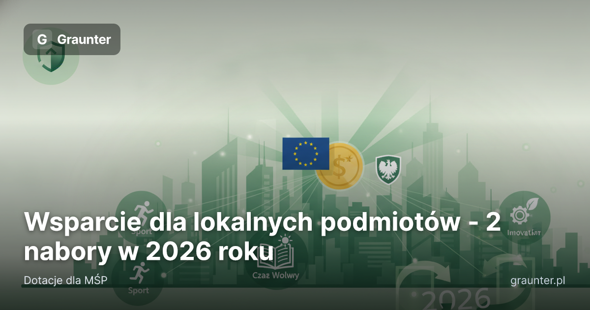 Okładka artykułu: Wsparcie dla lokalnych podmiotów - 2 nabory w 2026 roku