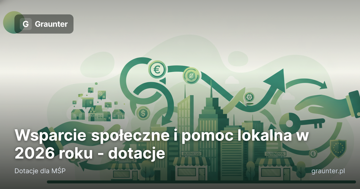 Logo GrantsFinder na okładce artykułu Wsparcie społeczne i pomoc lokalna w 2026 roku - dotacje